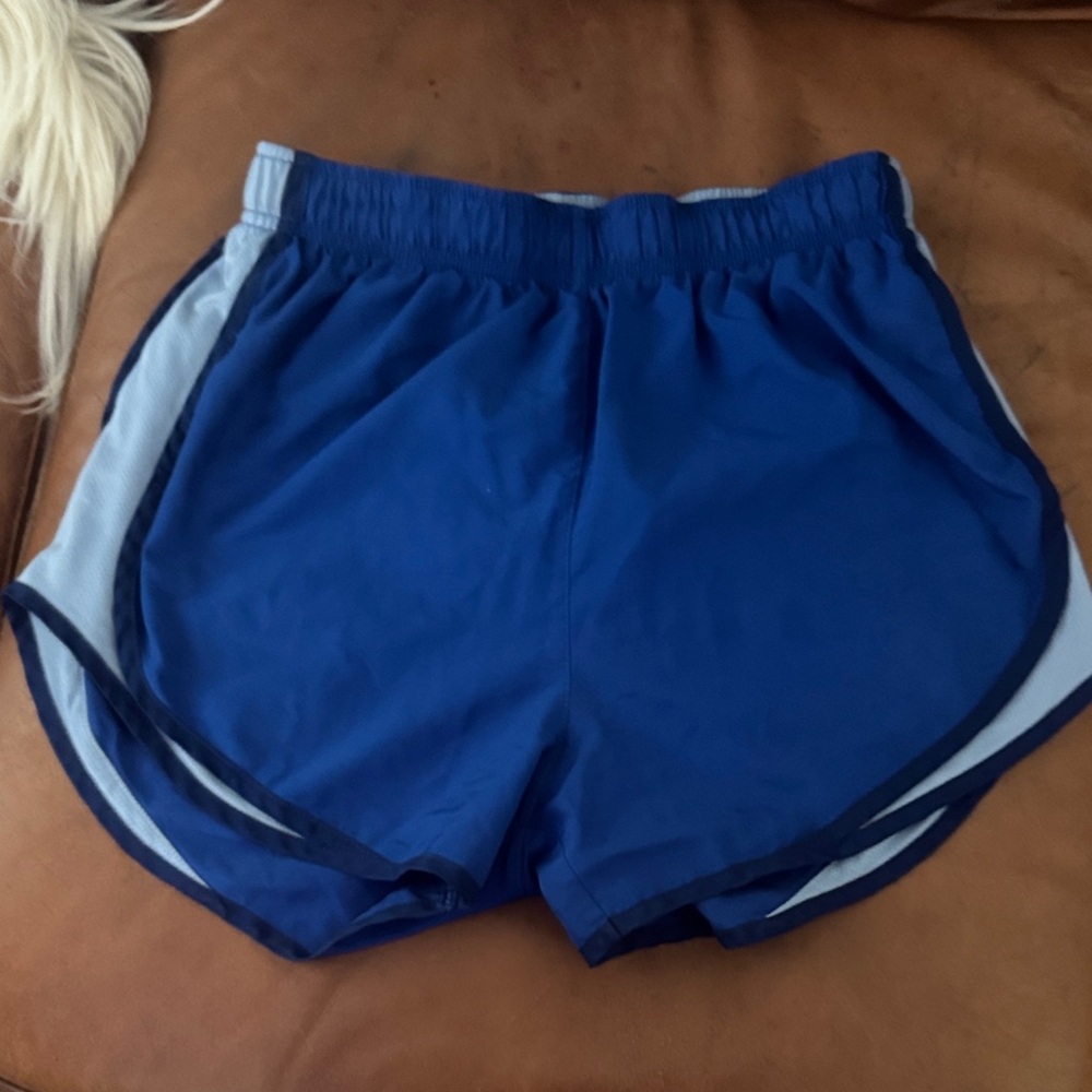 Nike Women's Navy and Light Blue Athletic Shorts
